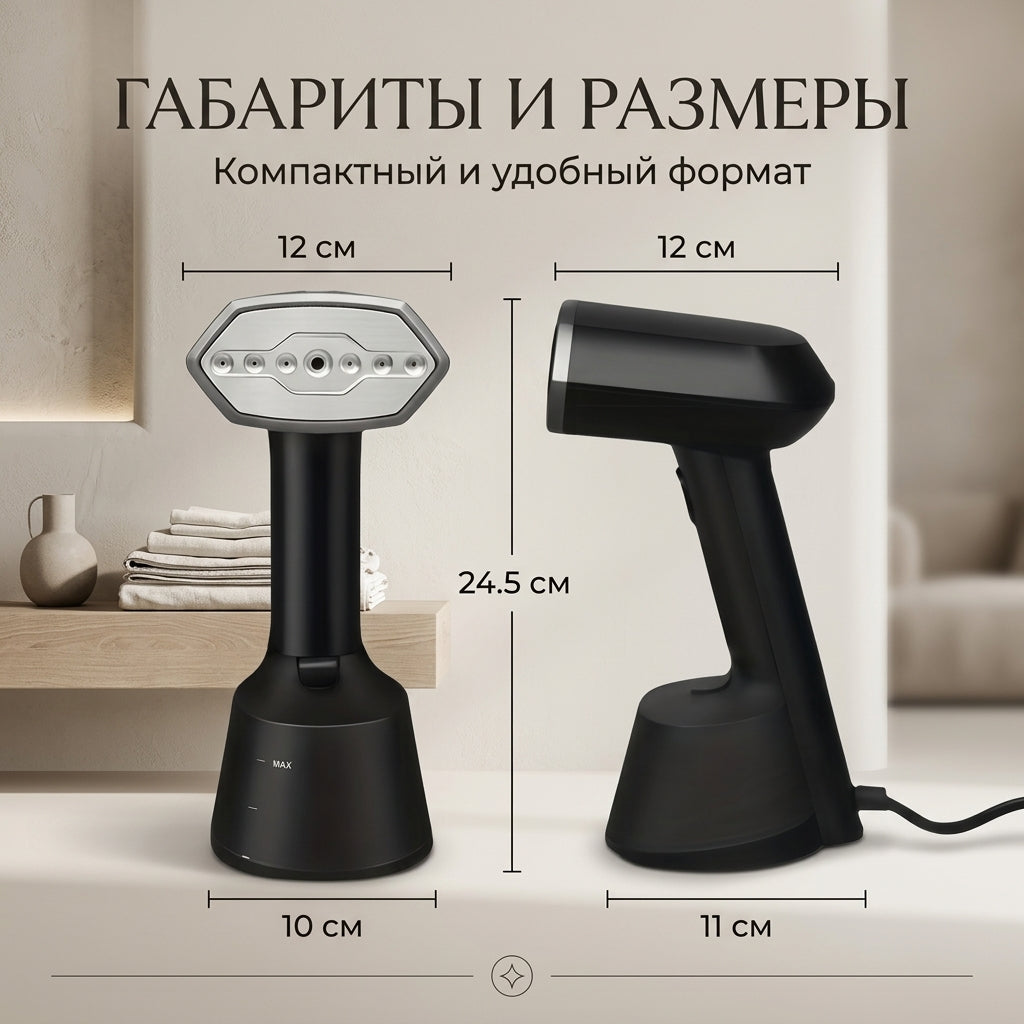 Ручной отпариватель для одежды 220–240В с нагревом за 30 сек и резервуаром 270 мл