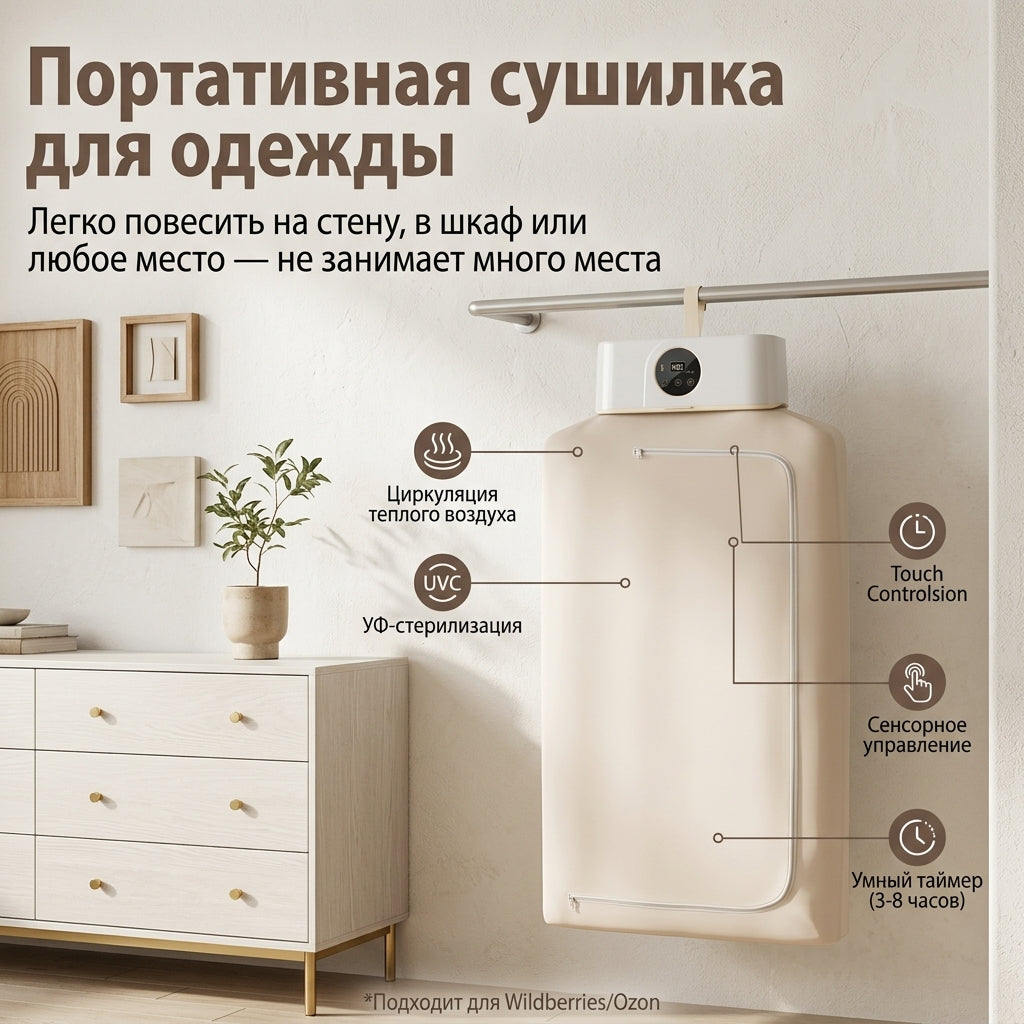 Портативная сушилка для белья с быстрой сушкой, складная, компактная, для дома и поездок