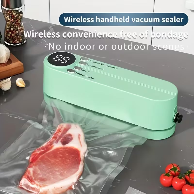 Компактный USB Вакуумный Упаковщик с Цифровым Дисплеем — Сохраните Свежесть в Один Клик!