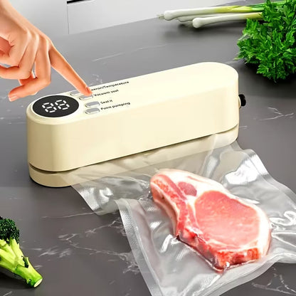 Компактный USB Вакуумный Упаковщик с Цифровым Дисплеем — Сохраните Свежесть в Один Клик!