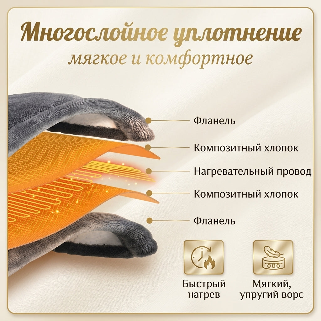 Электроодеяло RUIANBAO с двусторонним нагревом, 10 режимами и защитой от перегрева