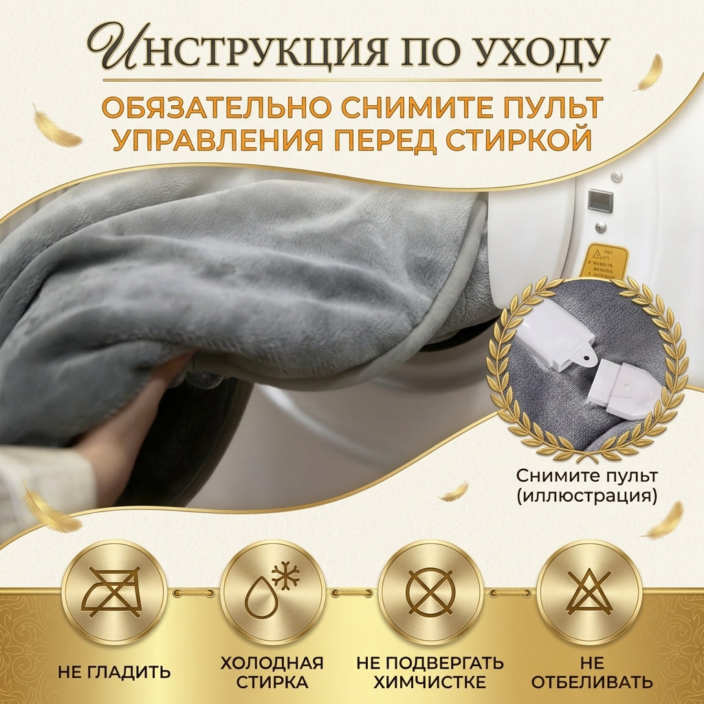 Электроодеяло RUIANBAO с двусторонним нагревом, 10 режимами и защитой от перегрева